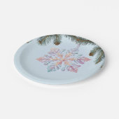 かわいいモダン冬の雪片かわいい赤ちゃんシャワー ペーパープレート (アングル)