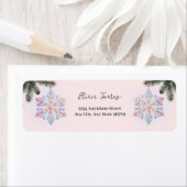 かわいいモダン冬の雪片かわいい赤ちゃんシャワー ラベル (インサイチュ)