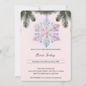 かわいいモダン冬の雪片かわいい赤ちゃんシャワー 招待状 (正面)