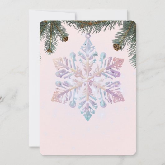 かわいいモダン冬の雪片かわいい赤ちゃんシャワー 招待状 (裏面)