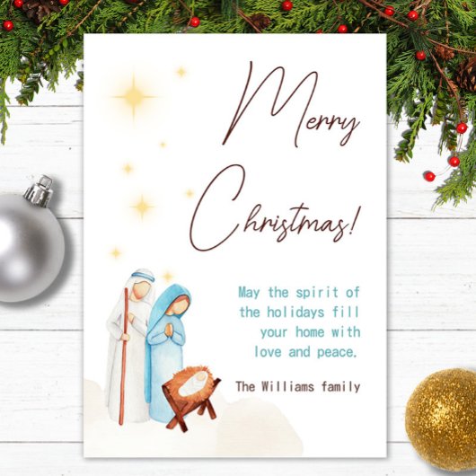 かわいいモダン出生シーンベビーイエス シーズンカード