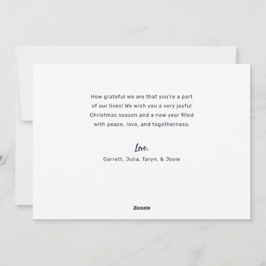 かわいいモダン動物の友達とそりのクリスマス シーズンカード (裏面)