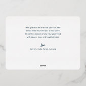 かわいいモダン動物の友達とそりのクリスマス 箔シーズンカード (裏面)