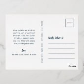 かわいいモダン動物の友達とそりのクリスマス 箔シーズンポストカード (裏面)