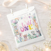 かわいいモダン動物サファリワイルドワンバースデーパーティー フェイバーバッグ (クリップ留めされた状態)