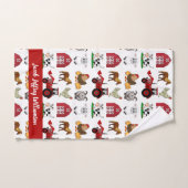 かわいいモダン動物パターン動物の納屋 バスタオルセット (ハンドタオル)