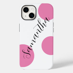 かわいいモダン名大ピンク水玉模様 Case-Mate iPhone 14ケース