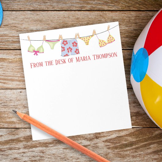 かわいいモダン夏の水着ミニマルおもしろい ノートパッド