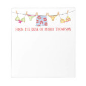 かわいいモダン夏の水着ミニマルおもしろい ノートパッド (正面)