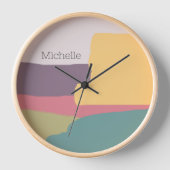 かわいいモダン夏の色スプラッシュ 壁時計 (正面)