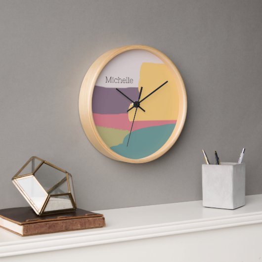 かわいいモダン夏の色スプラッシュ 壁時計 (オフィス)