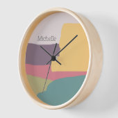 かわいいモダン夏の色スプラッシュ 壁時計 (傾斜)