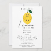 かわいいモダン妊婦 レモン ベイビーシャワー招待状 招待状 (正面)