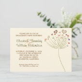 かわいいモダン婚約招待状 招待状 (スタンド正面)