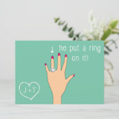 かわいいモダン婚約 招待状 (スタンド正面)