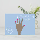 かわいいモダン婚約 招待状 (スタンド正面)