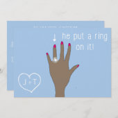 かわいいモダン婚約 招待状 (正面/裏面)