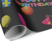 かわいいモダン子のジグザグハッピーバースデーパーティー ラッピングペーパー (ロールコーナー)