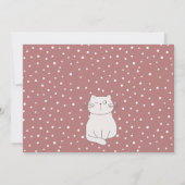 かわいいモダン子ネコと写真誕生日 サンキューカード (裏面)