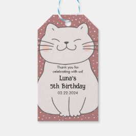 かわいいモダン子猫の誕生日 ギフトタグ