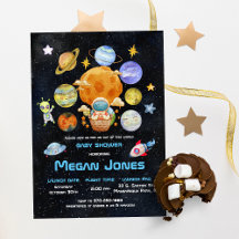 かわいいモダン宇宙宇宙飛行士エイリアン |赤ちゃんシャワー