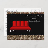 かわいいモダン家具引っ越し祝いパーティーパーティー インビテーションポストカード (正面/裏面)