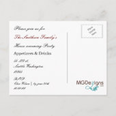 かわいいモダン家具引っ越し祝いパーティーパーティー インビテーションポストカード (裏面)