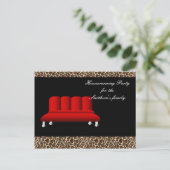 かわいいモダン家具引っ越し祝いパーティーパーティー インビテーションポストカード (スタンド正面)