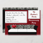 かわいいモダン家具引っ越し祝いパーティーパーティー 招待状 (正面/裏面)