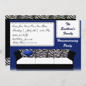 かわいいモダン家具引っ越し祝いパーティーパーティー 招待状 (正面/裏面)