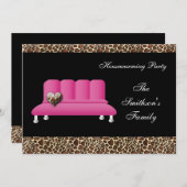 かわいいモダン家具引っ越し祝いパーティーパーティー 招待状 (正面/裏面)