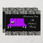 かわいいモダン家具引っ越し祝いパーティーパーティー 招待状 (正面/裏面)