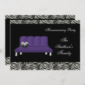 かわいいモダン家具引っ越し祝いパーティーパーティー 招待状 (正面/裏面)