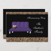 かわいいモダン家具引っ越し祝いパーティーパーティー 招待状 (正面/裏面)