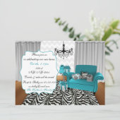 かわいいモダン家具引っ越し祝いパーティーパーティー 招待状 (スタンド正面)