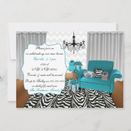 かわいいモダン家具引っ越し祝いパーティーパーティー 招待状