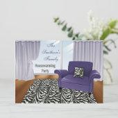 かわいいモダン家具引っ越し祝いパーティーパーティー 招待状 (スタンド正面)