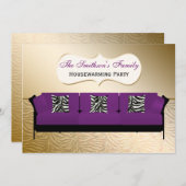 かわいいモダン家具引っ越し祝いパーティーパーティー 招待状 (正面/裏面)