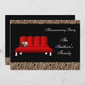 かわいいモダン家具引っ越し祝いパーティーパーティー 招待状 (正面/裏面)