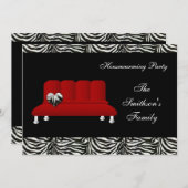 かわいいモダン家具引っ越し祝いパーティーパーティー 招待状 (正面/裏面)