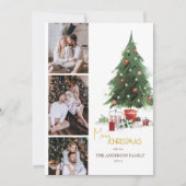 かわいいモダン家族の写真クリスマスホリデーカード 招待状 (正面)