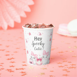 かわいいモダン幽霊ガールハロウィーン誕生日パーティー 紙コップ