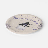 かわいいモダン幽霊ハロウィーン誕生日パーティークリーム ペーパープレート (アングル)