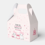 かわいいモダン幽霊ハロウィーン誕生日パーティーピンク フェイバーボックス (裏面サイド)