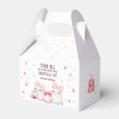 かわいいモダン幽霊ハロウィーン誕生日パーティーピンク フェイバーボックス (裏面サイド)