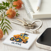 かわいいモダン建築トラックパーソナライズされた キーホルダー (正面右)