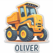 かわいいモダン建築トラックパーソナライズされた シール (正面)