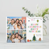かわいいモダン思い出にすてき残るハッピークリスマス 招待状 (スタンド正面)