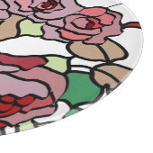 かわいいモダン明るい赤い花 カッティングボード (角)