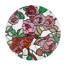 かわいいモダン明るい赤い花 カッティングボード